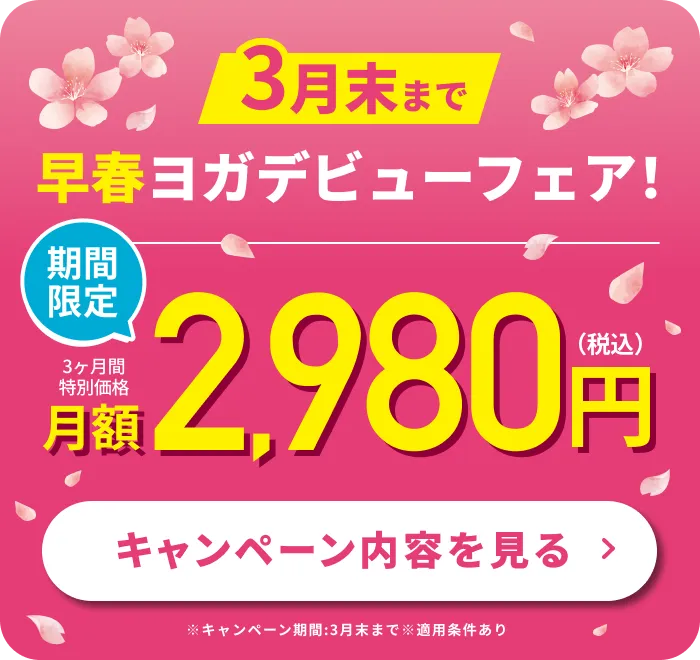 3月限定！今なら3ヶ月2,980円で通い放題