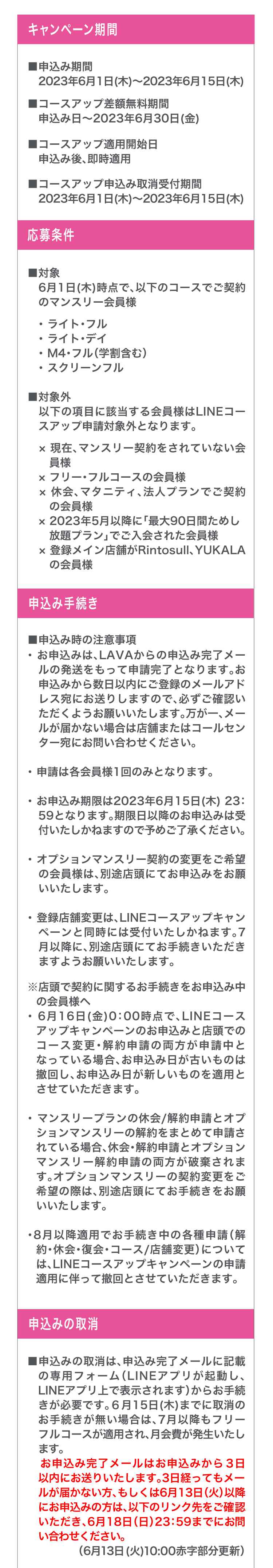 キャンペーンルール詳細内容