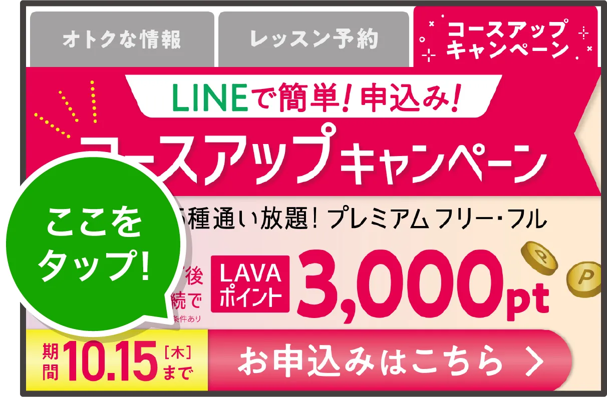 コースアップキャンペーン申込説明