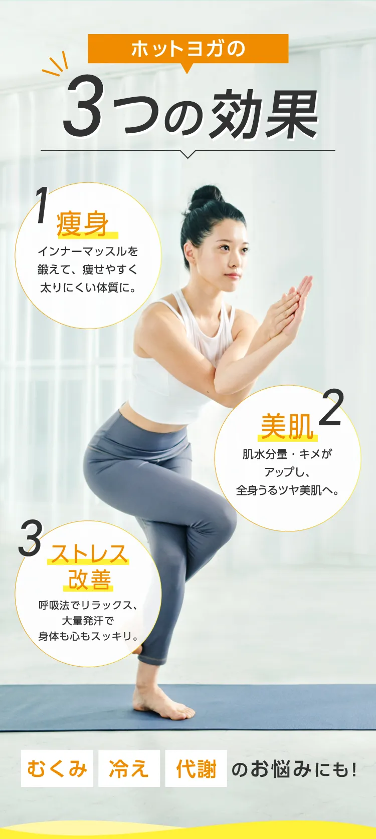 ホットヨガの3つの効果