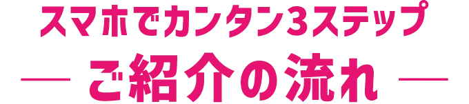 スマホでカンタン3ステップ ご紹介の流れ