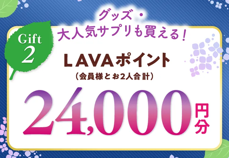 Gift2 グッズ・大人気サプリも買える！ LAVAポイント（会員様とお2人合計） 24,000円分