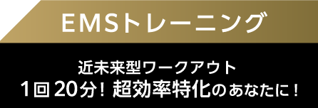 EMSトレーニング 近未来型ワークアウト1回20分!超効率特化のあなたに!