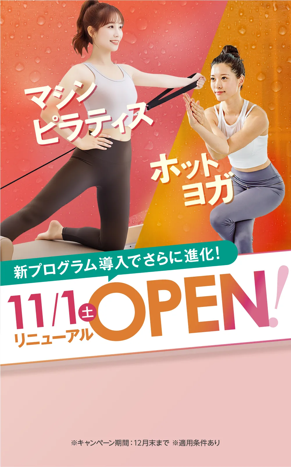 新プログラム導入でさらに進化！ 11/1(土) リニューアルOPEN