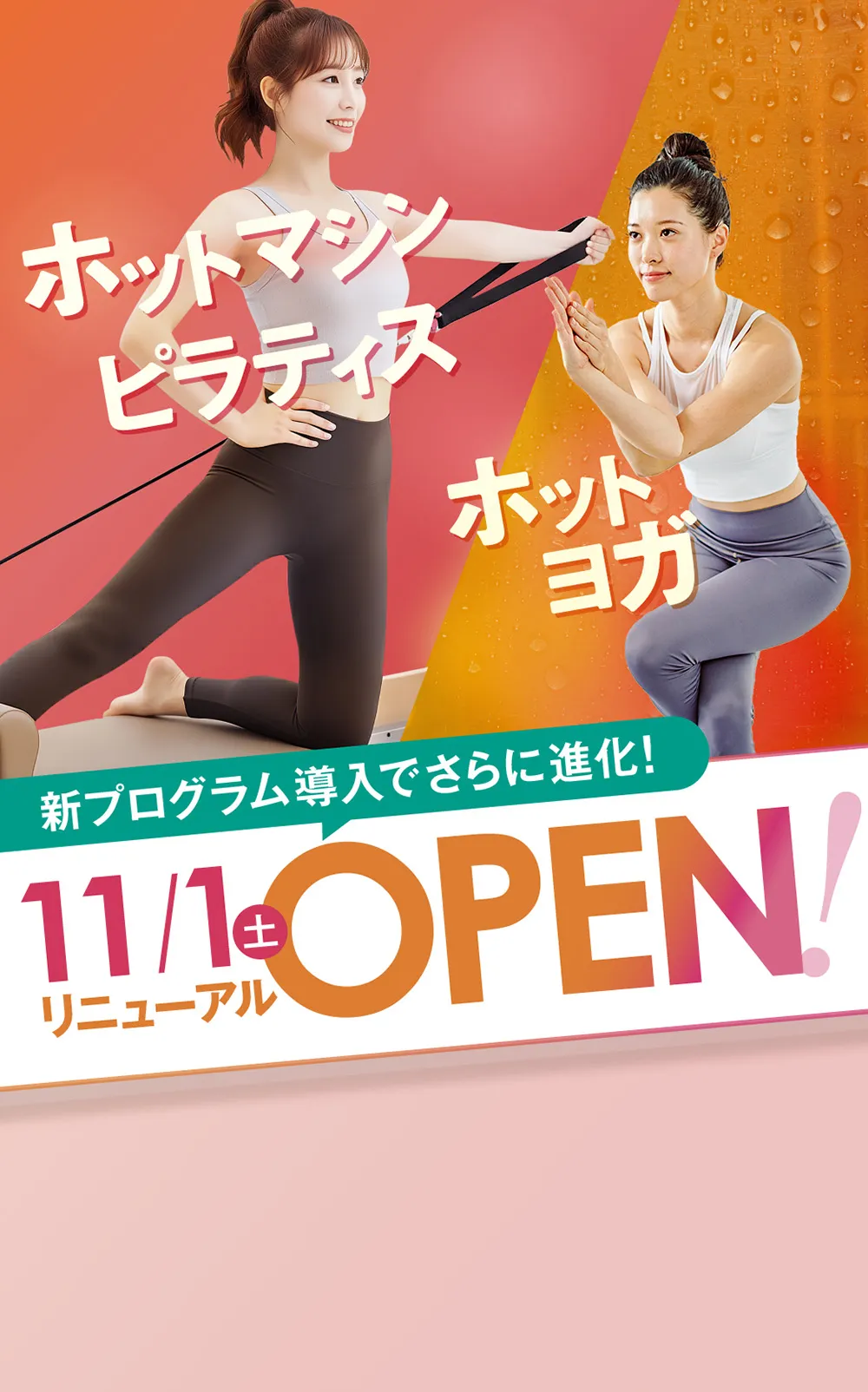 新プログラム導入でさらに進化！ 11/1(土) リニューアルOPEN