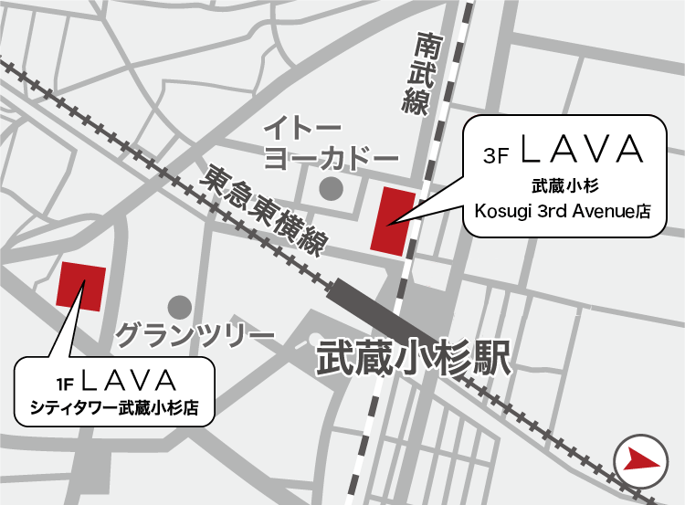 武蔵小杉 Kosugi 3rd Avenue（旧：武蔵小杉）店地図