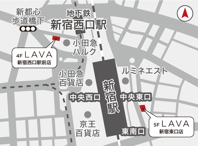 新宿西口駅前（旧：新宿新都心）店地図