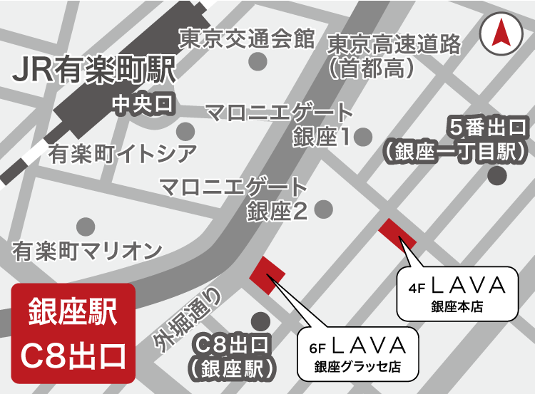 銀座グラッセ店地図