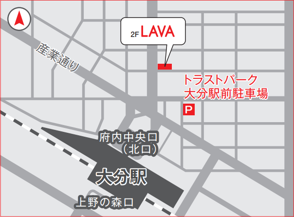 LAVA大分駅前店提携駐車場地図