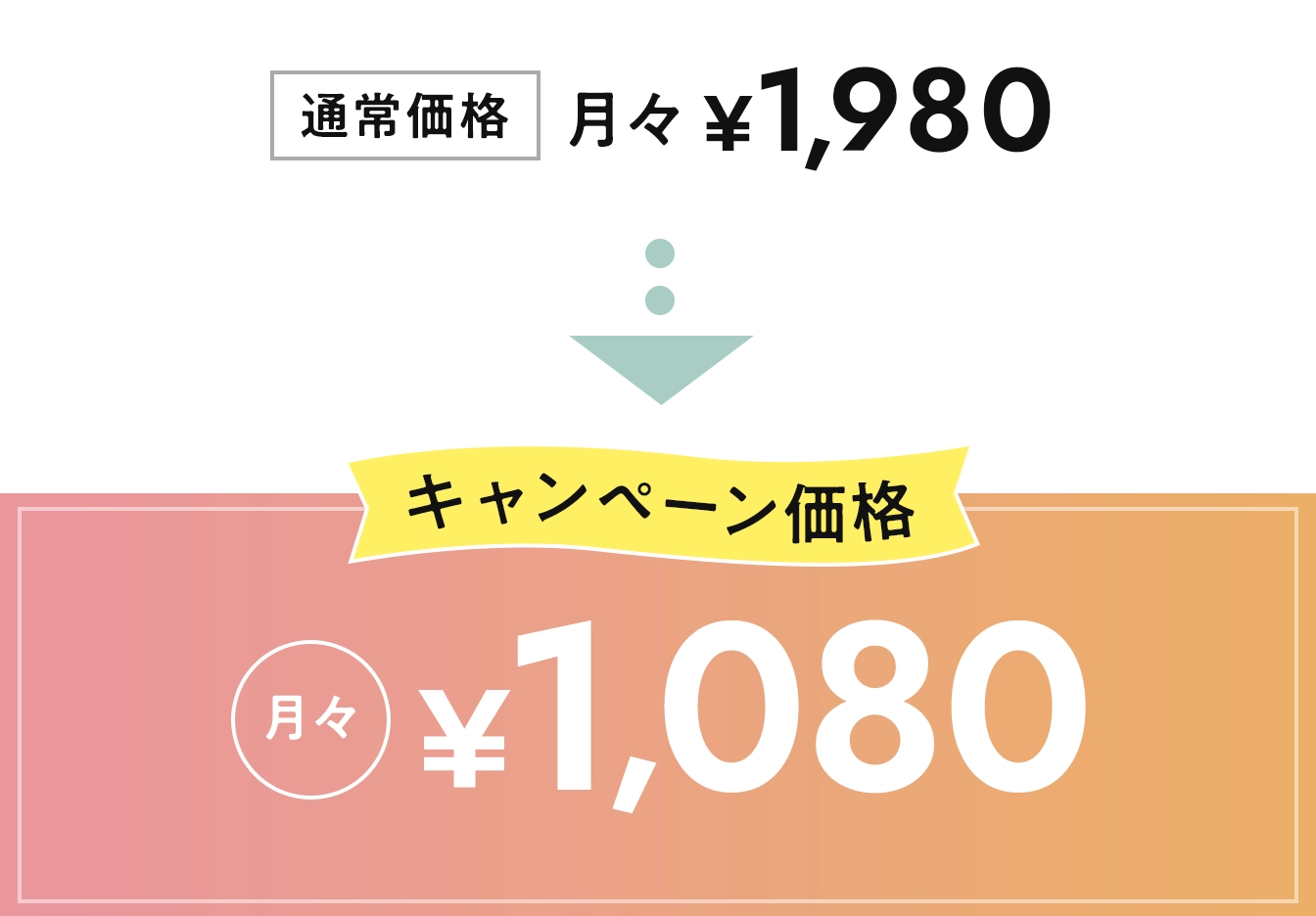キャンペーン価格　月々1,080円