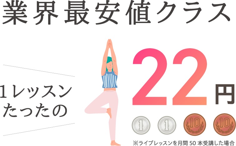 業界最安値クラス 1レッスンたったの22円