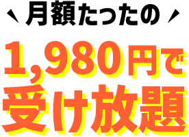 月額たったの1,980円で受け放題